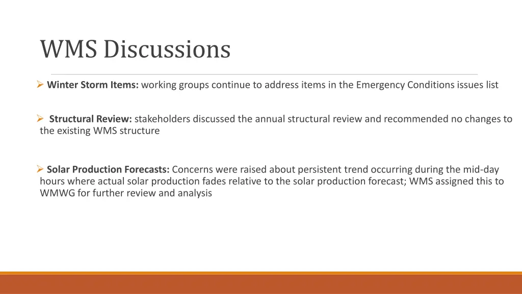 wms discussions