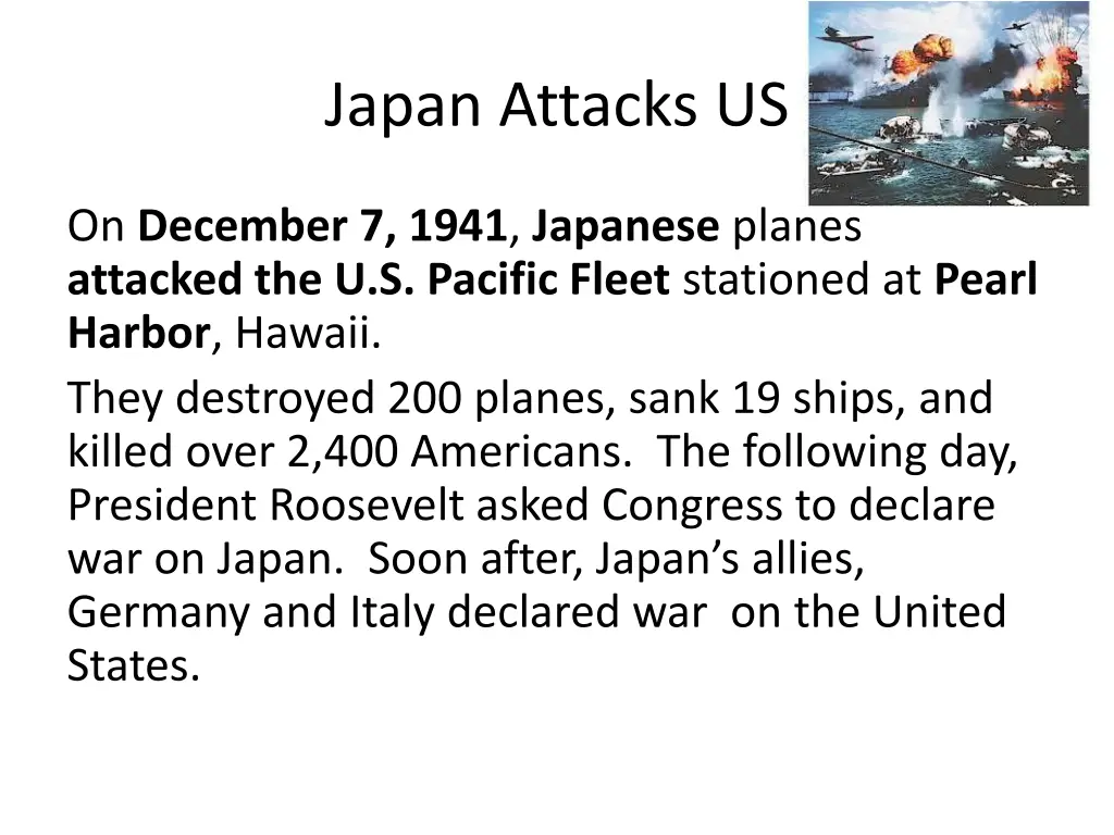 japan attacks us