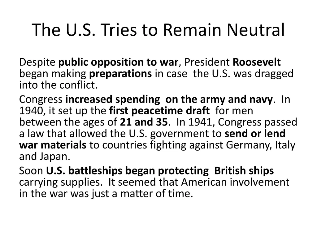 the u s tries to remain neutral