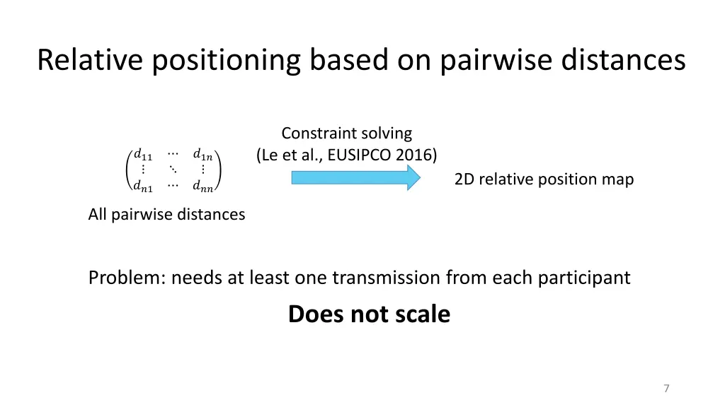 relative positioning based on pairwise distances