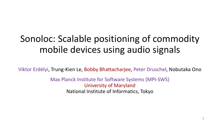sonoloc scalable positioning of commodity mobile