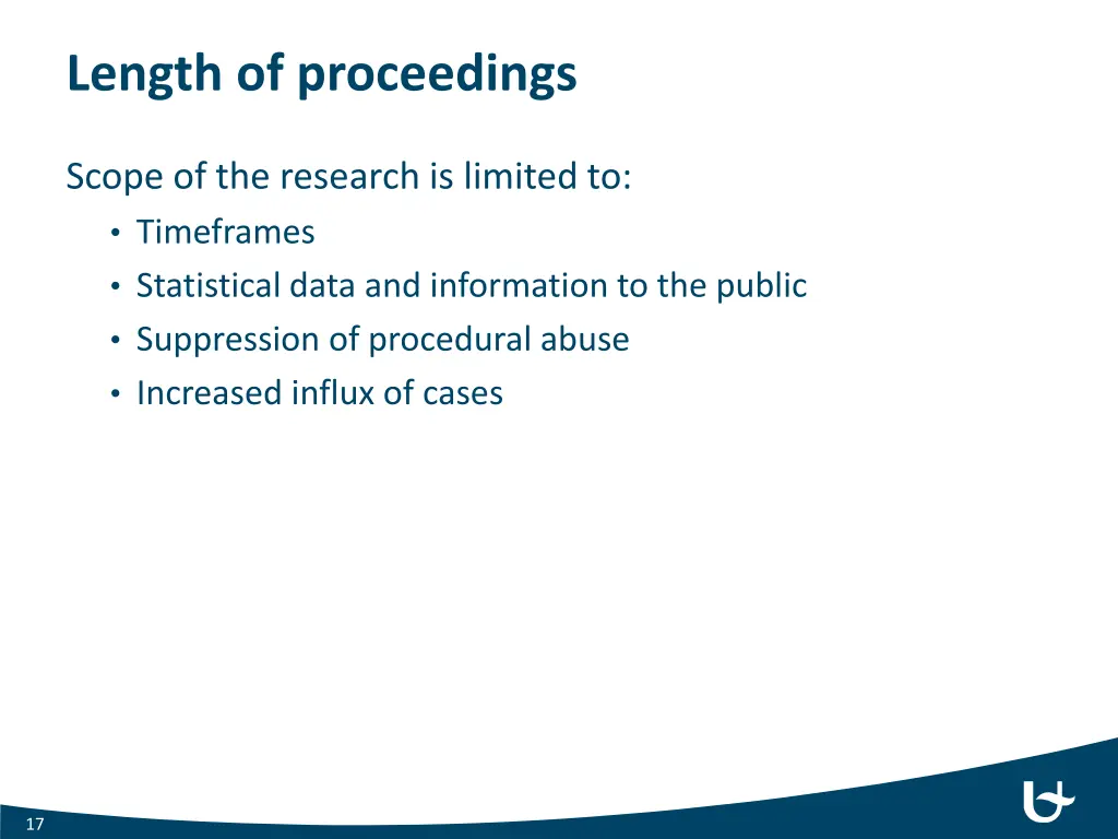 length of proceedings