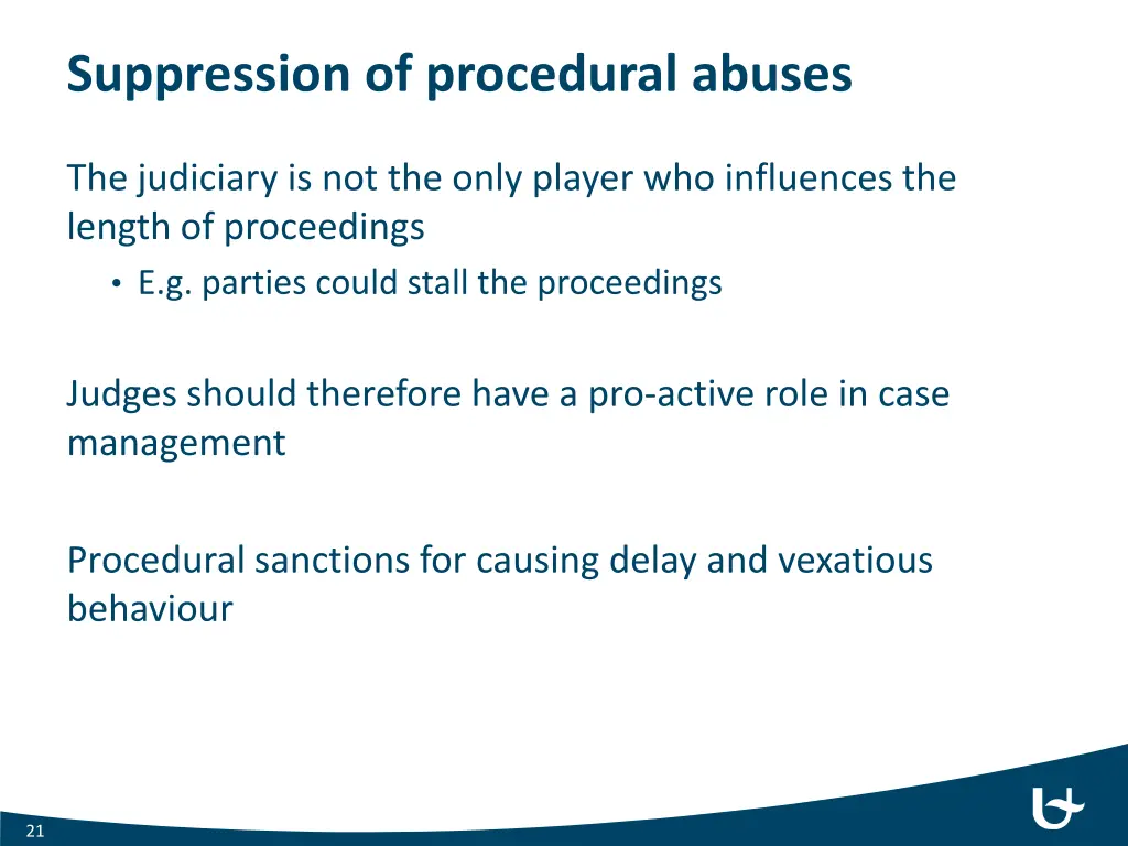 suppression of procedural abuses