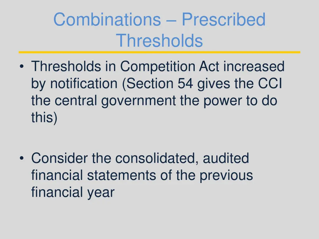 combinations prescribed thresholds thresholds