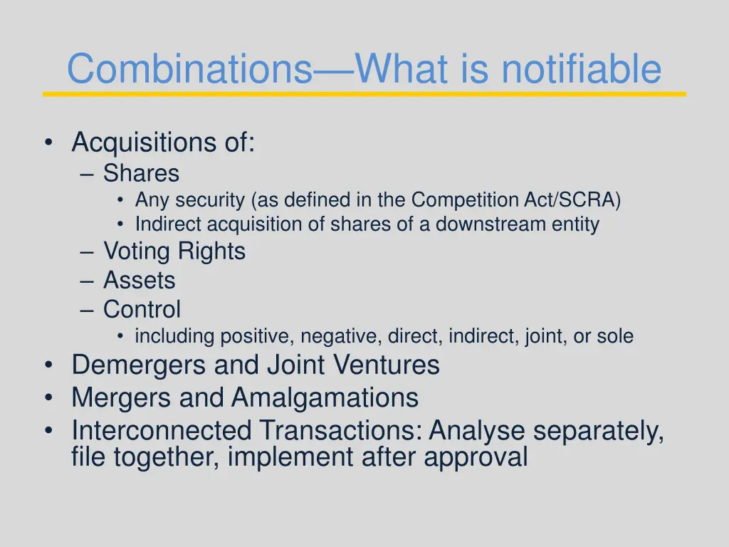 combinations what is notifiable