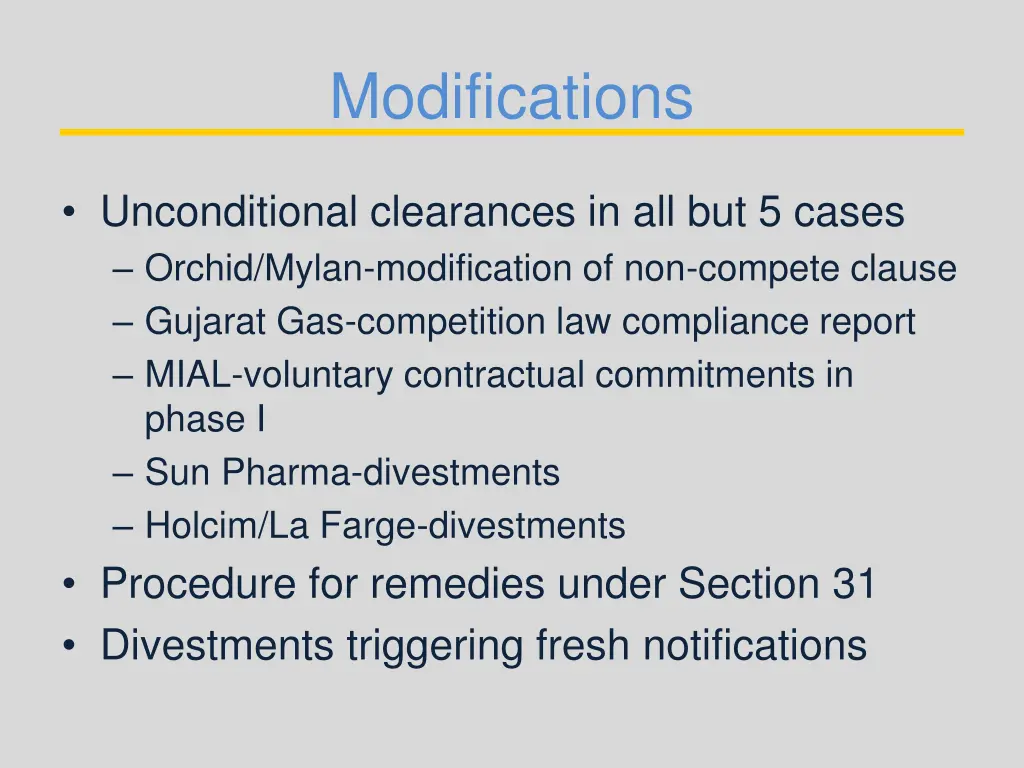 modifications