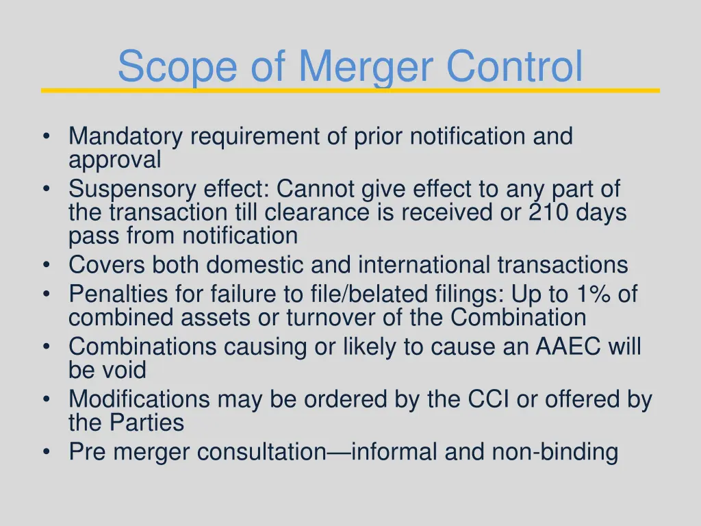 scope of merger control