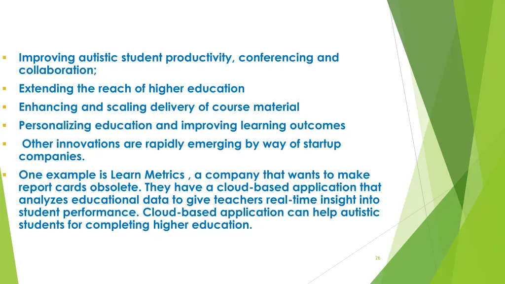 improving autistic student productivity