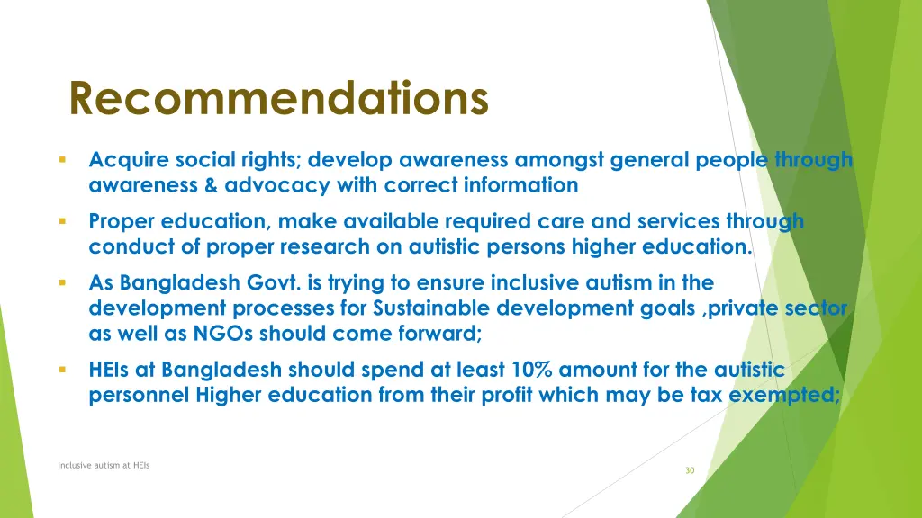 recommendations