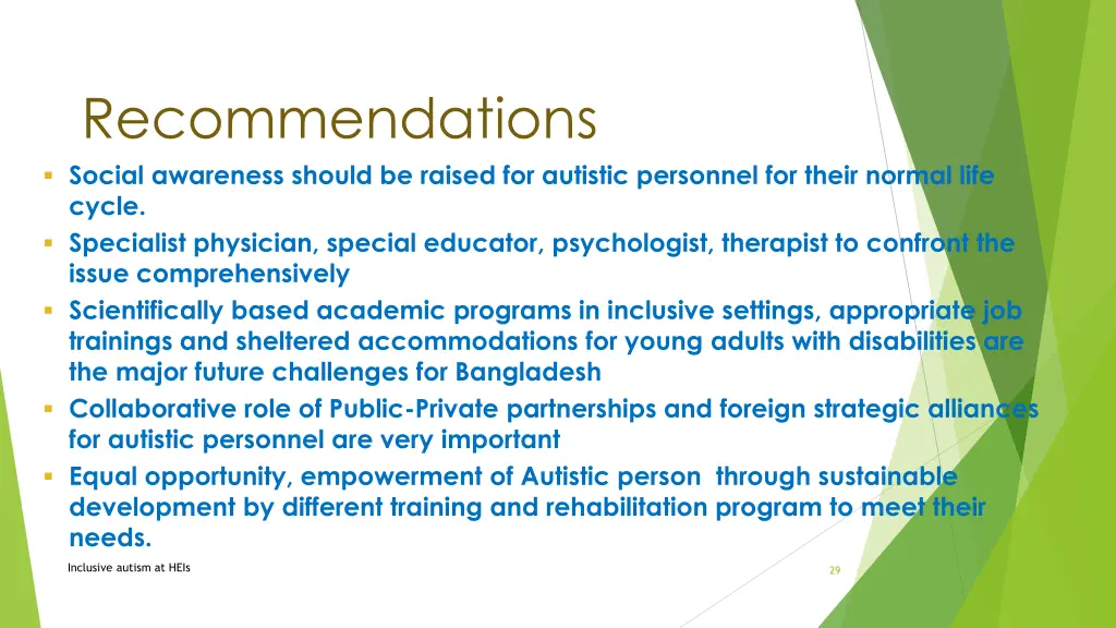 recommendations social awareness should be raised