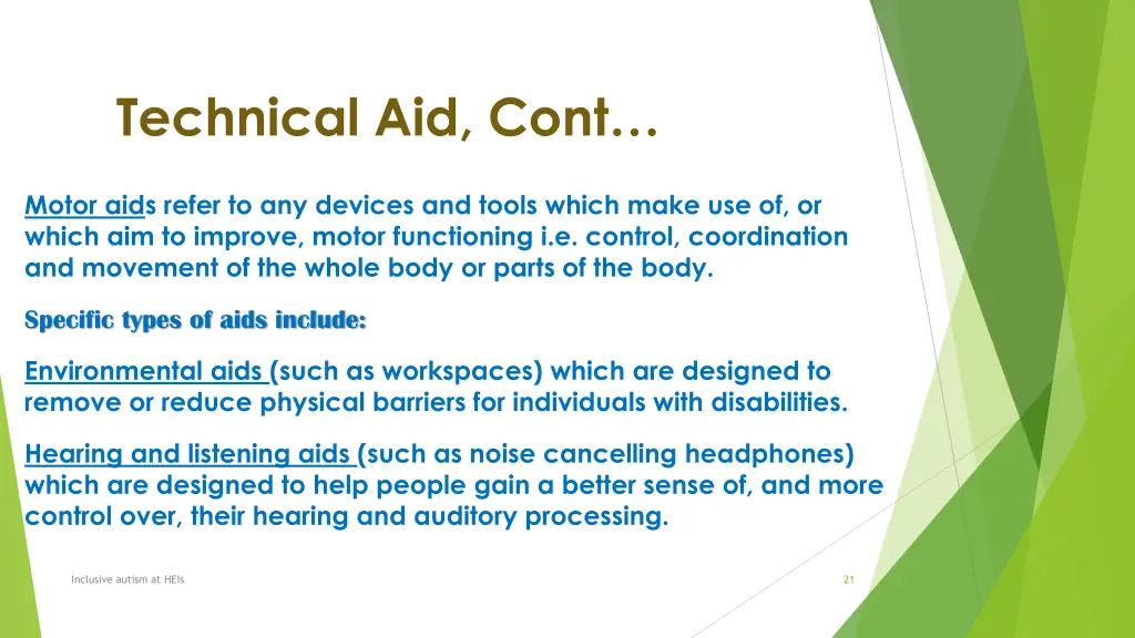 technical aid cont