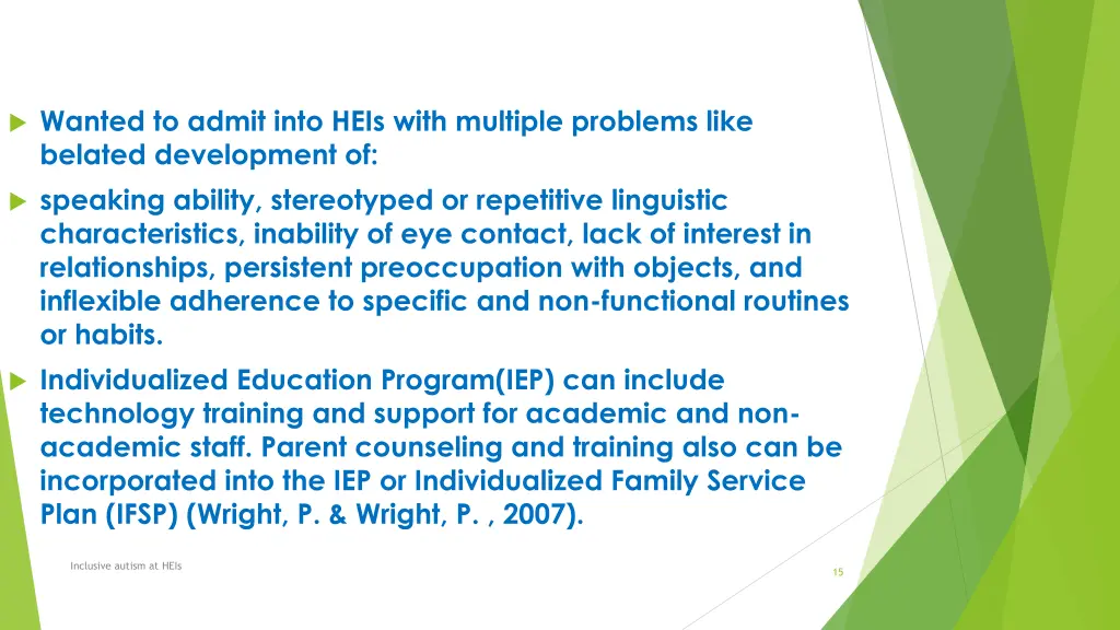 wanted to admit into heis with multiple problems