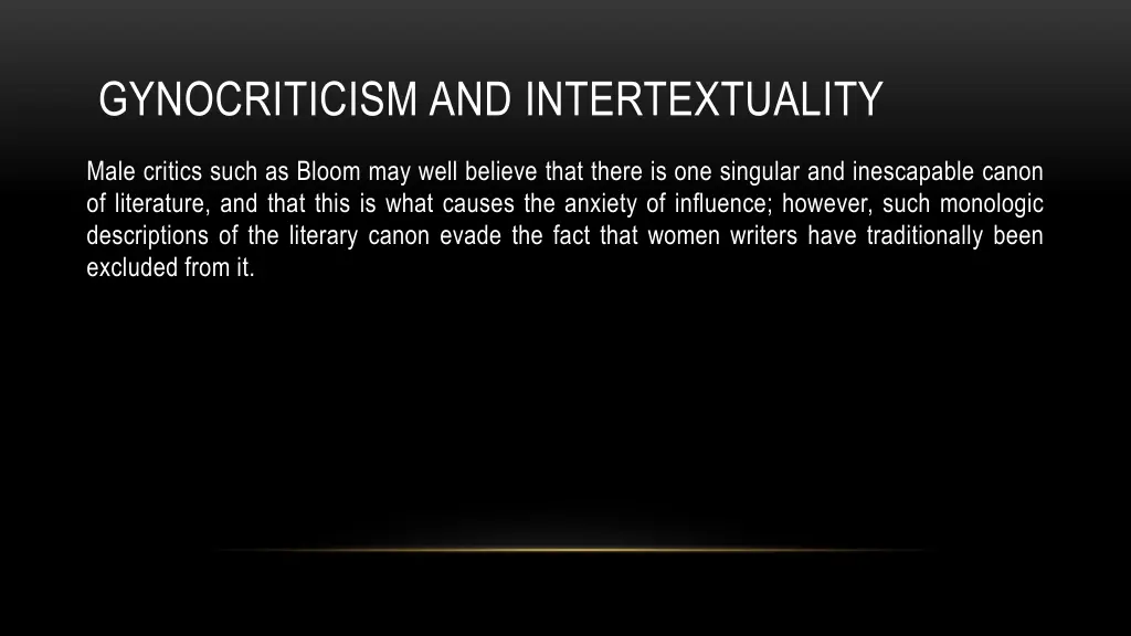 gynocriticism and intertextuality