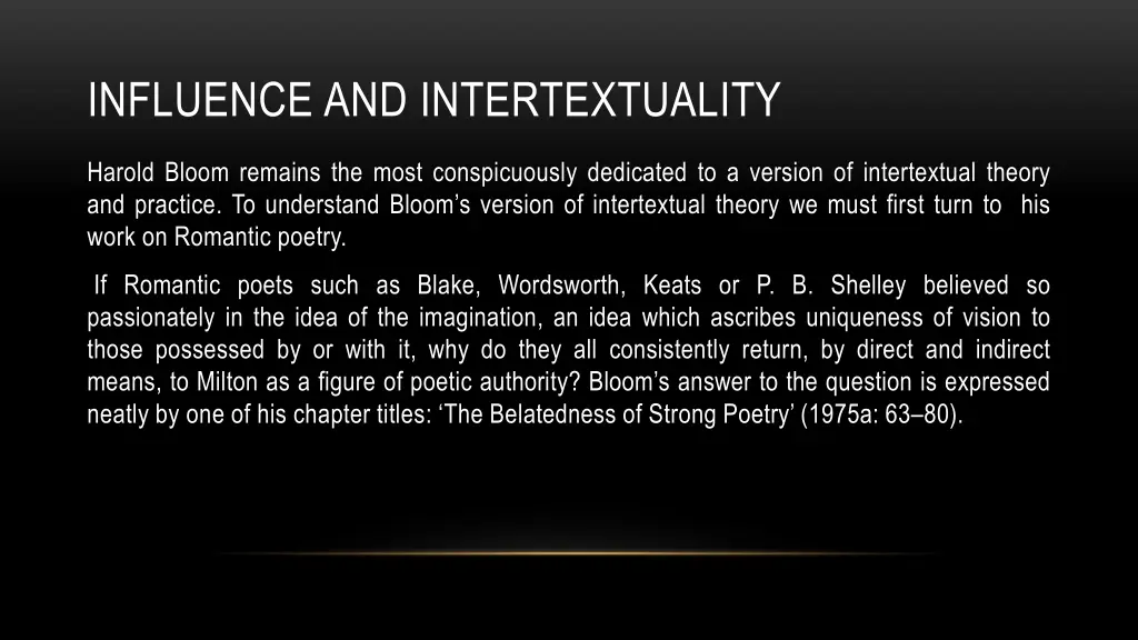 influence and intertextuality