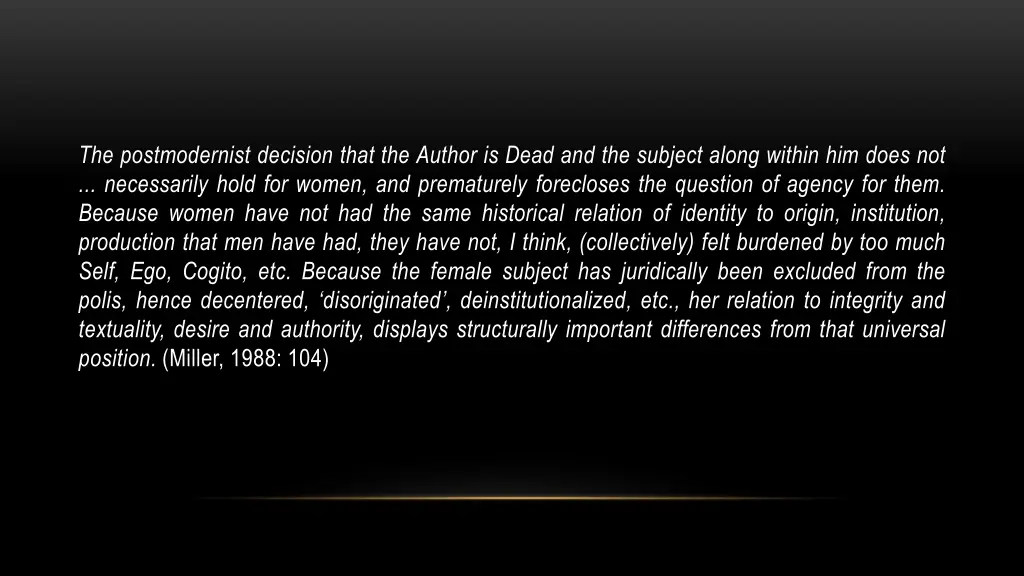 the postmodernist decision that the author
