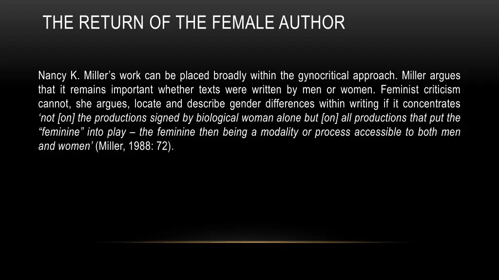 the return of the female author