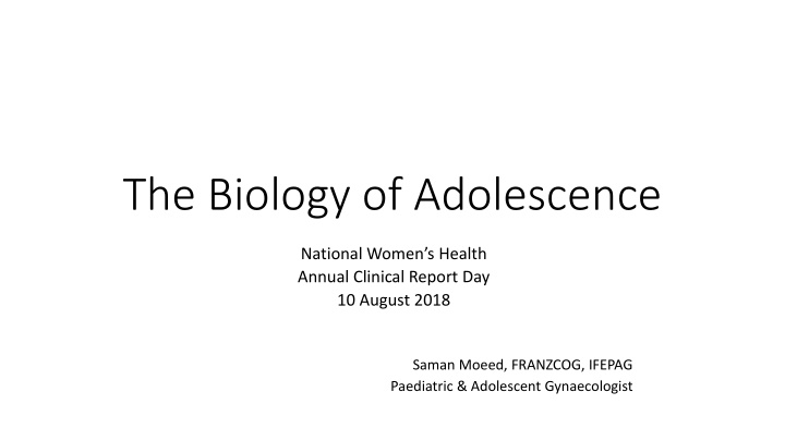 the biology of adolescence