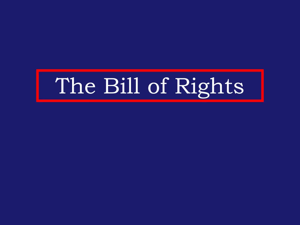 the bill of rights