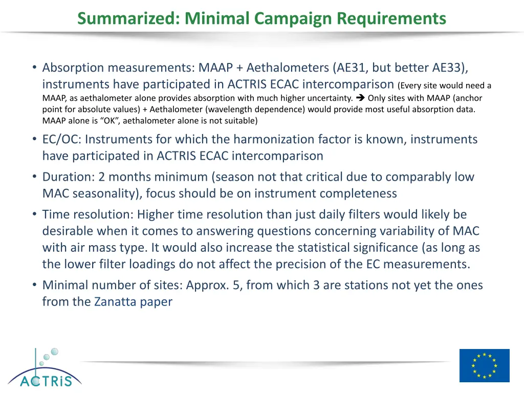 summarized minimal campaign requirements