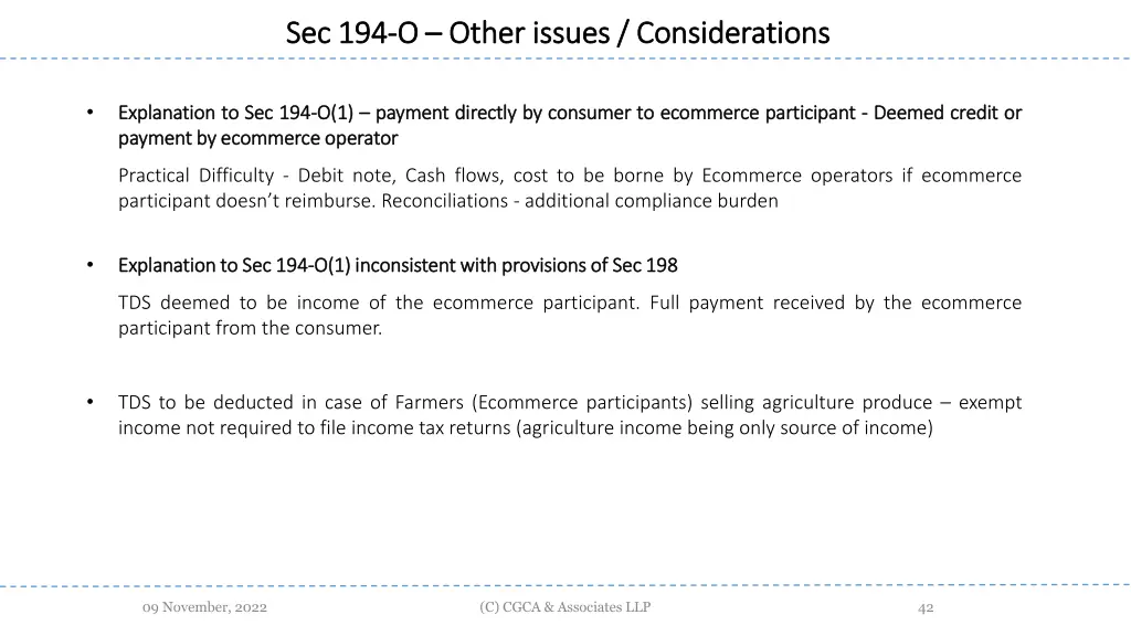 sec 194 sec 194 o o other issues considerations 1