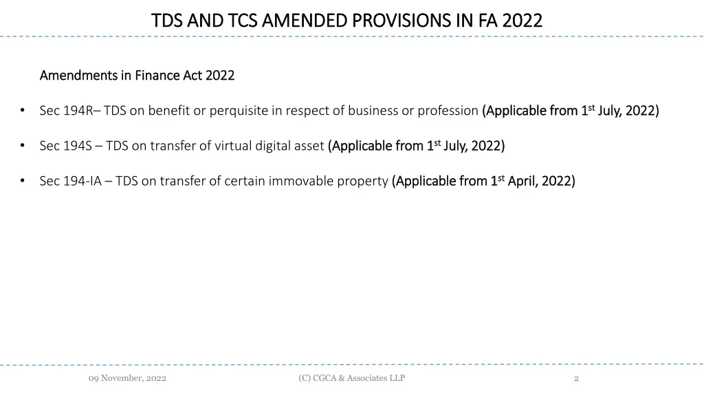 tds and tcs amended provisions in fa 2022