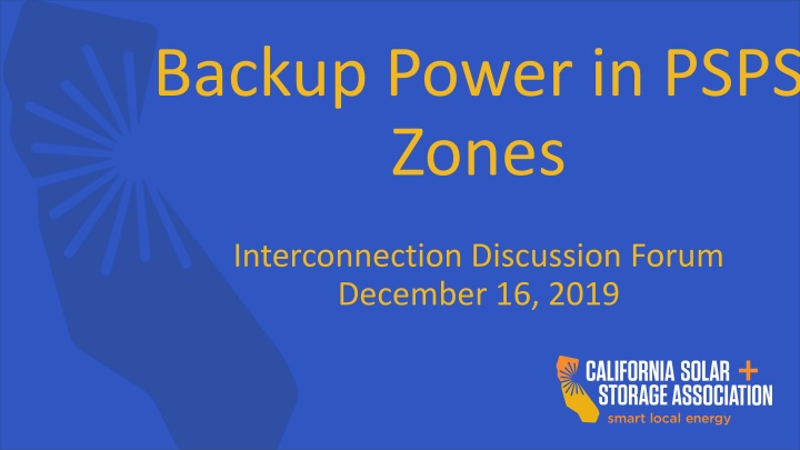 backup power in psps zones