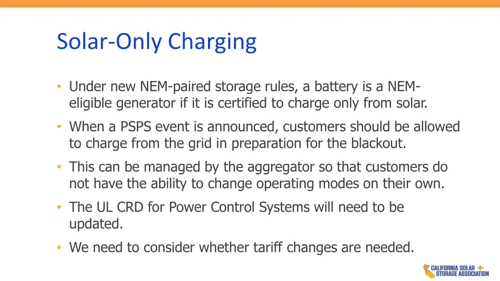 solar only charging