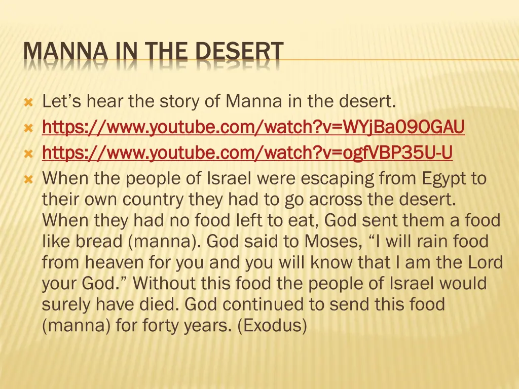 manna in the desert