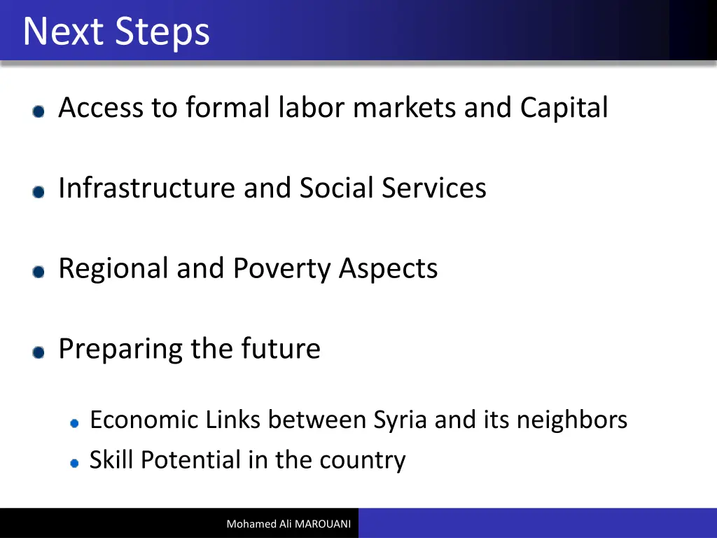 next steps