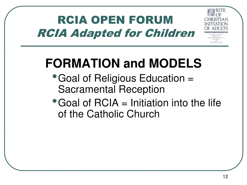 rcia open forum rcia adapted for children 10