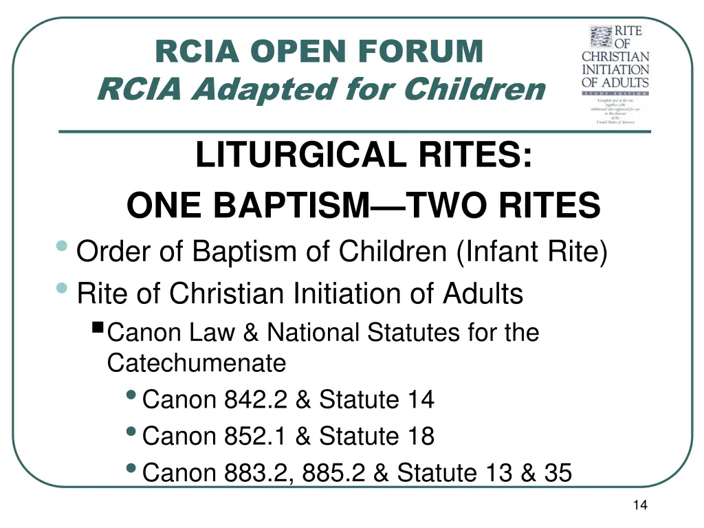 rcia open forum rcia adapted for children 12