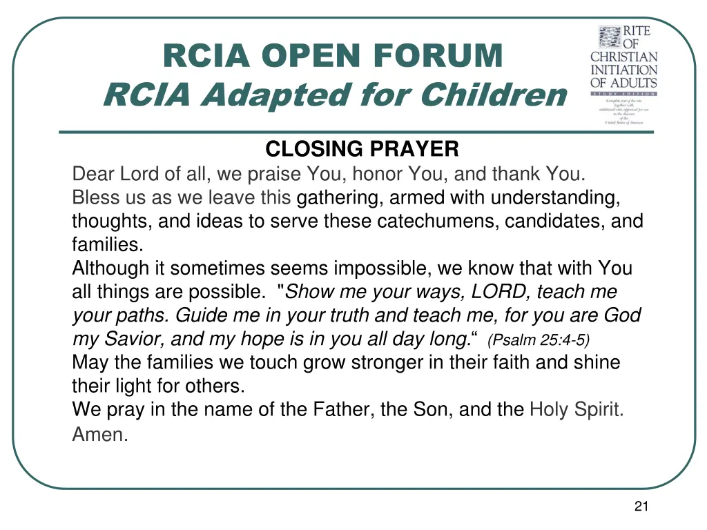 rcia open forum rcia adapted for children 19