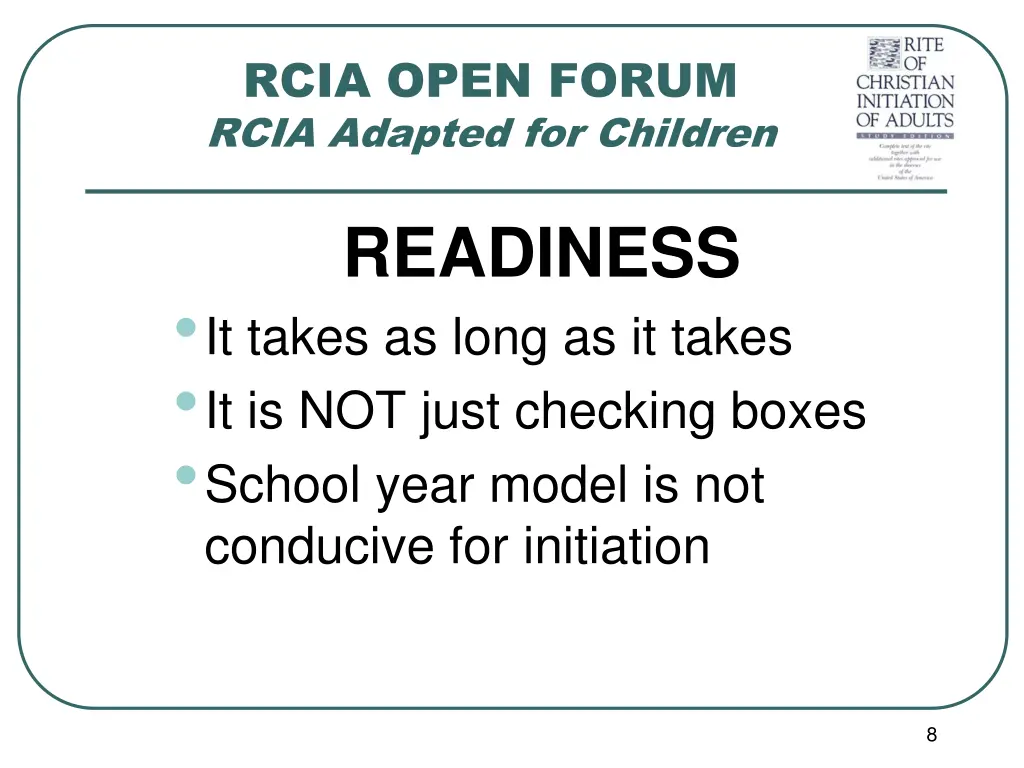 rcia open forum rcia adapted for children 6