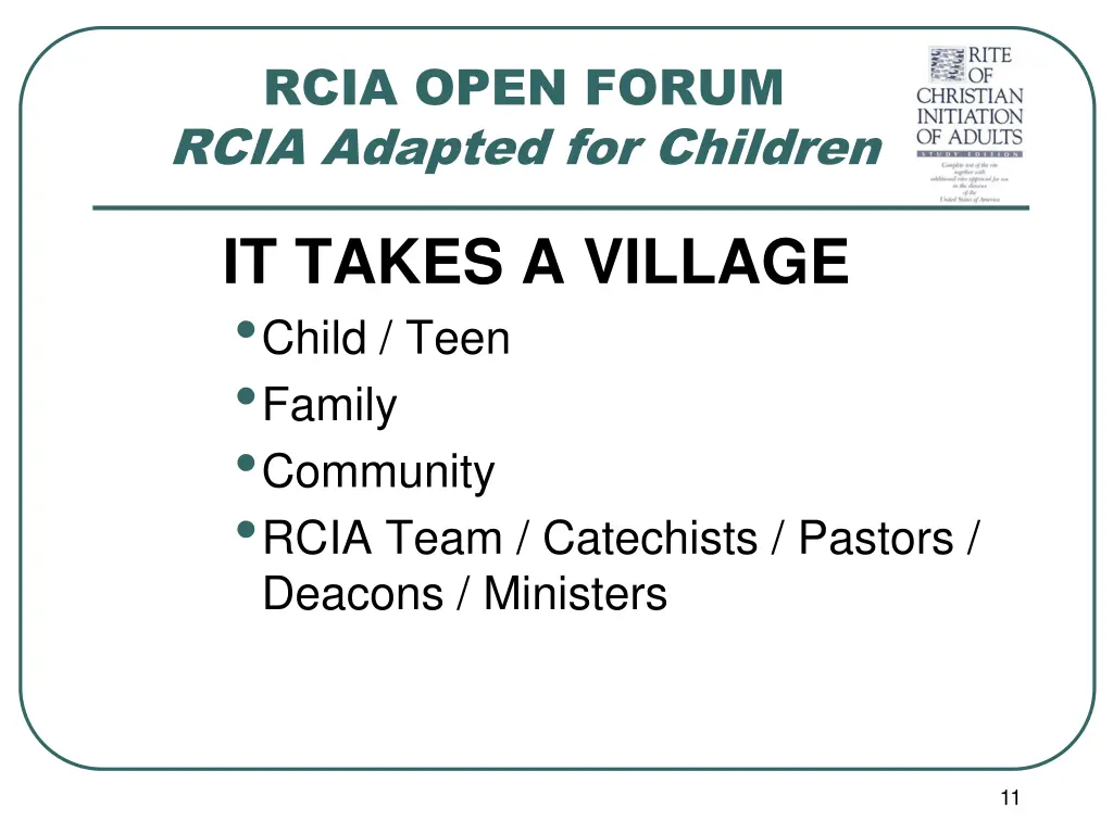 rcia open forum rcia adapted for children 9