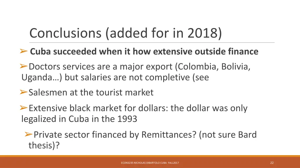 conclusions added for in 2018 cuba succeeded when