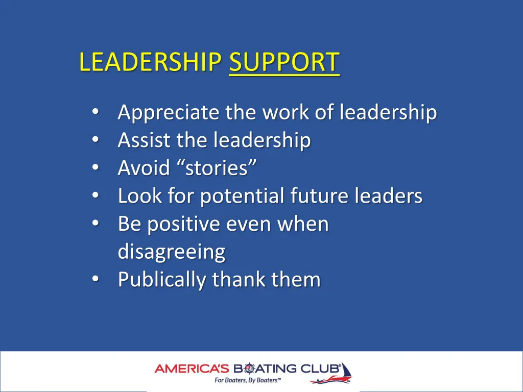 leadership support