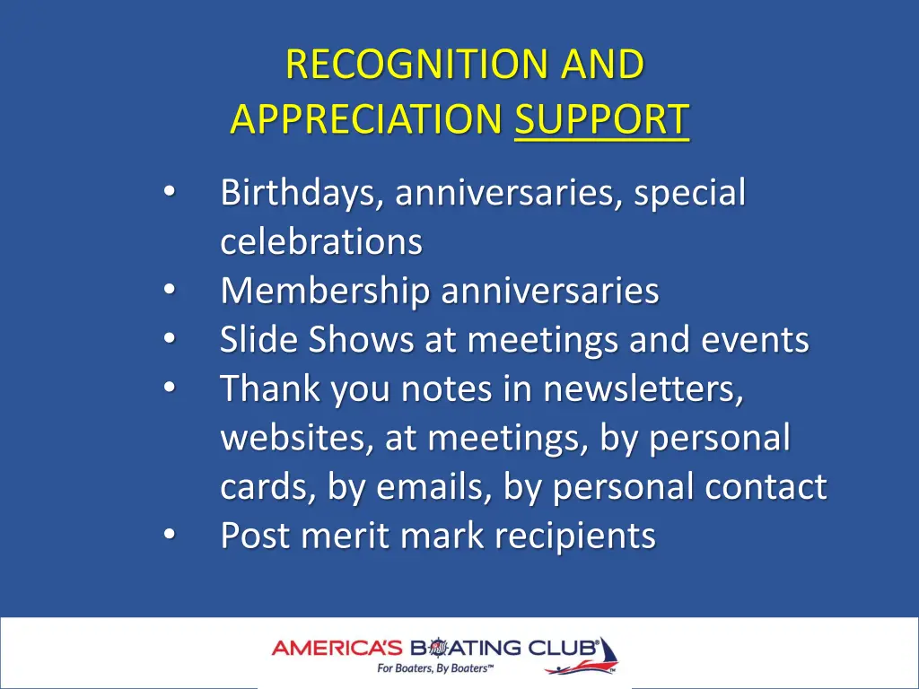 recognition and appreciation support