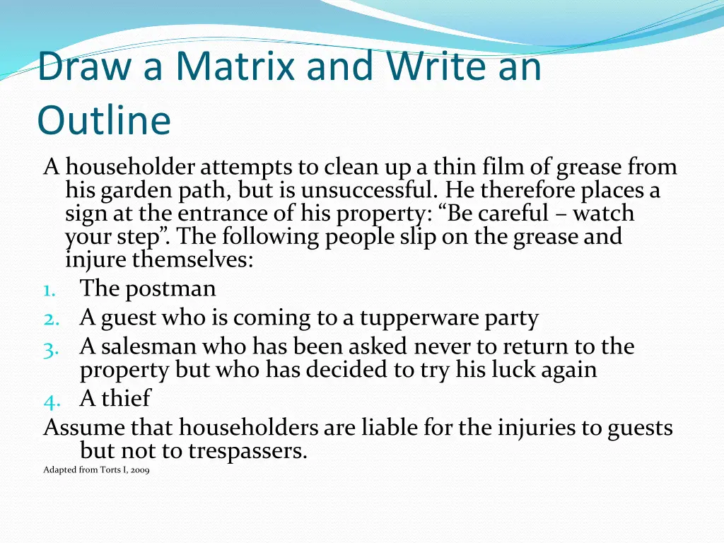 draw a matrix and write an outline a householder