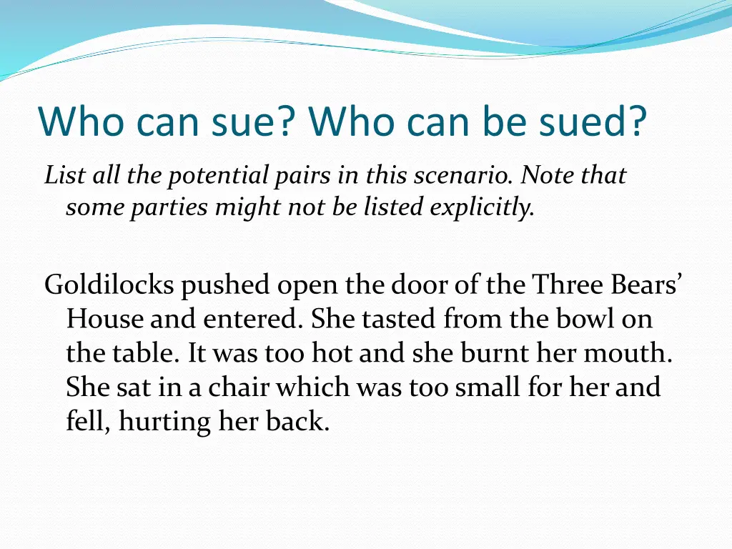 who can sue who can be sued