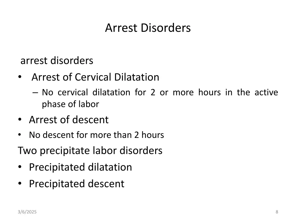 arrest disorders