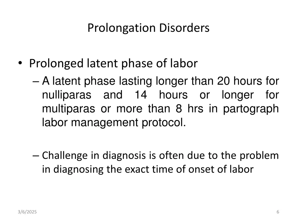 prolongation disorders