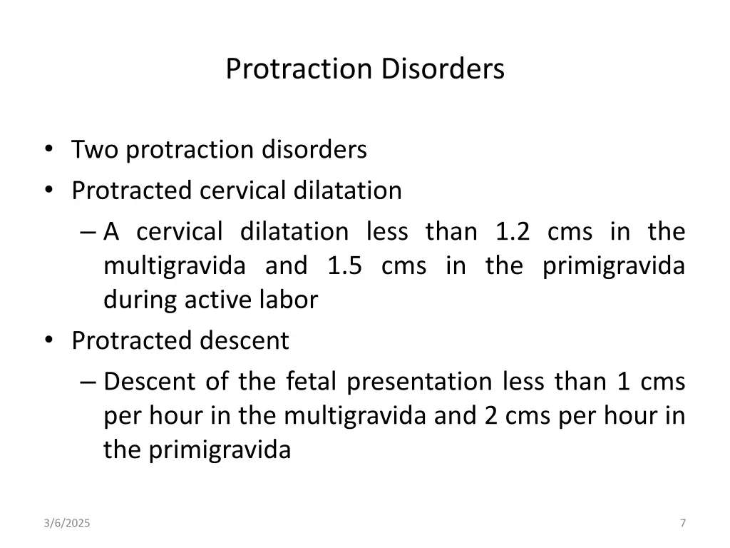 protraction disorders