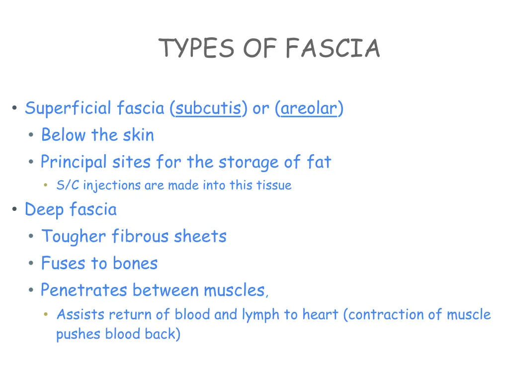 types of fascia