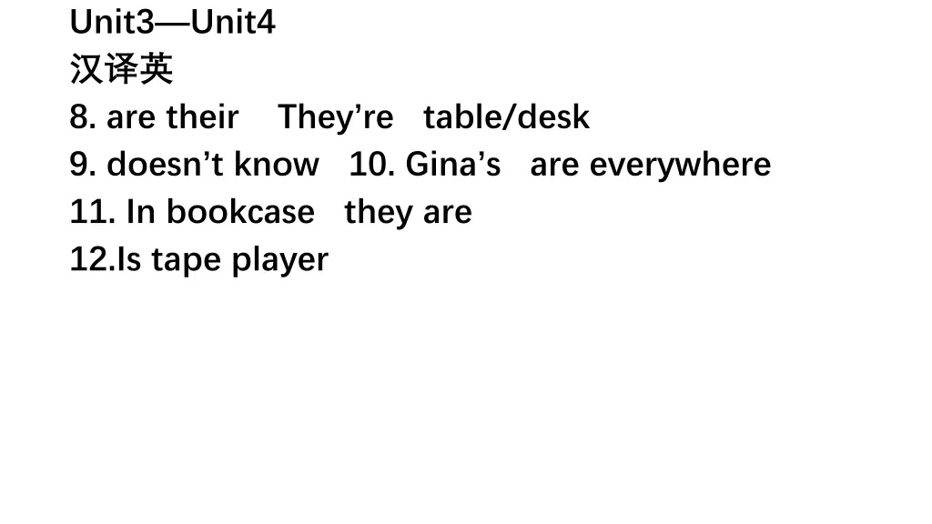 unit3 unit4 8 are their they re table desk