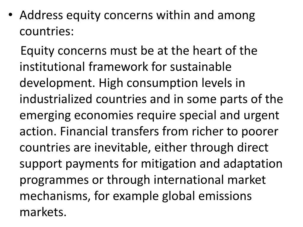 address equity concerns within and among