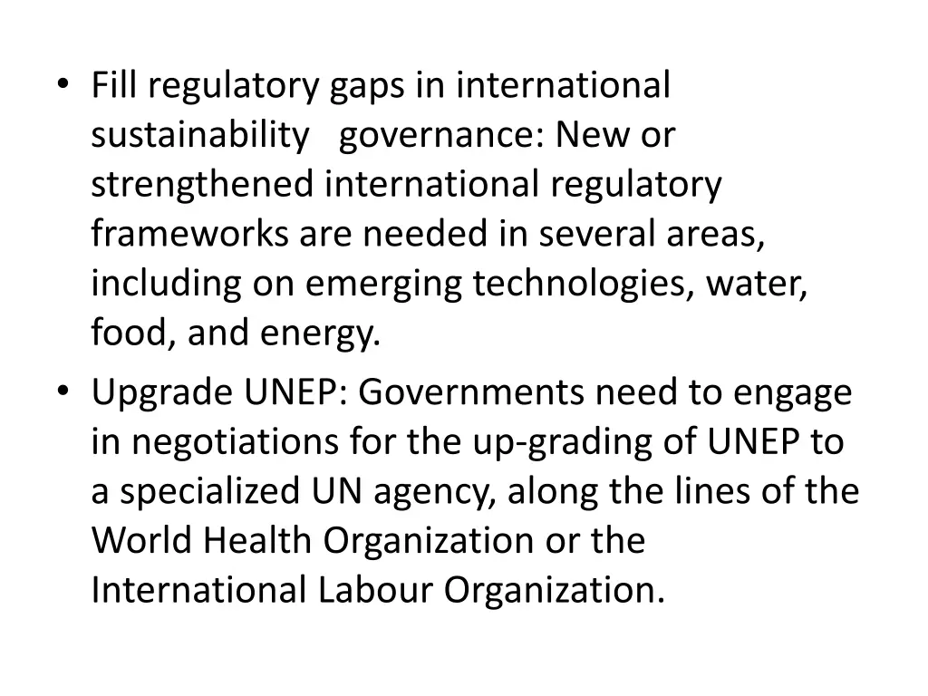 fill regulatory gaps in international
