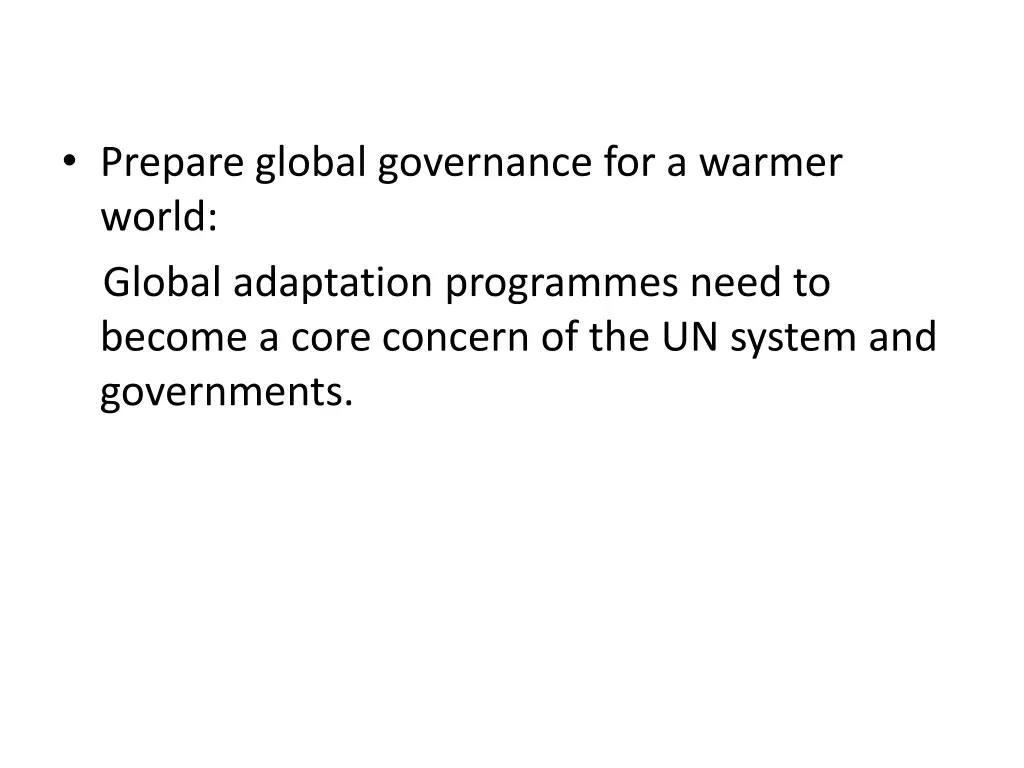 prepare global governance for a warmer world