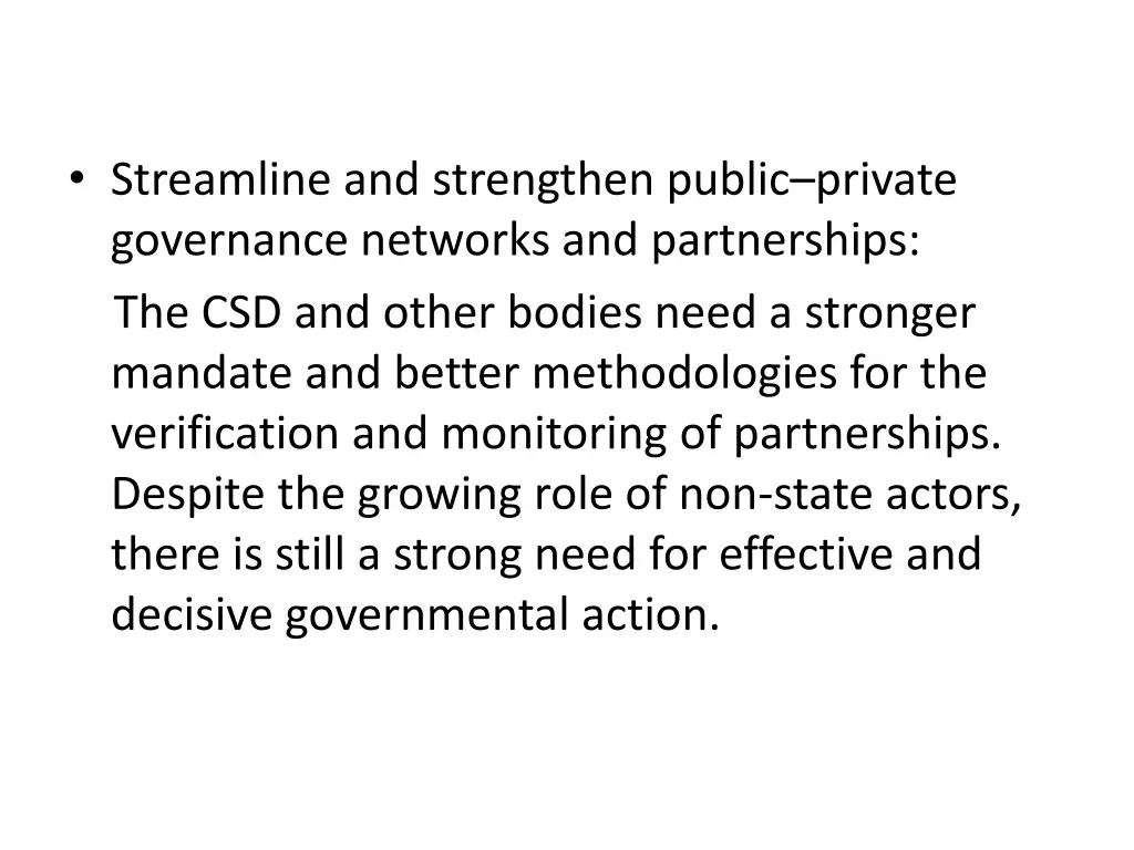 streamline and strengthen public private