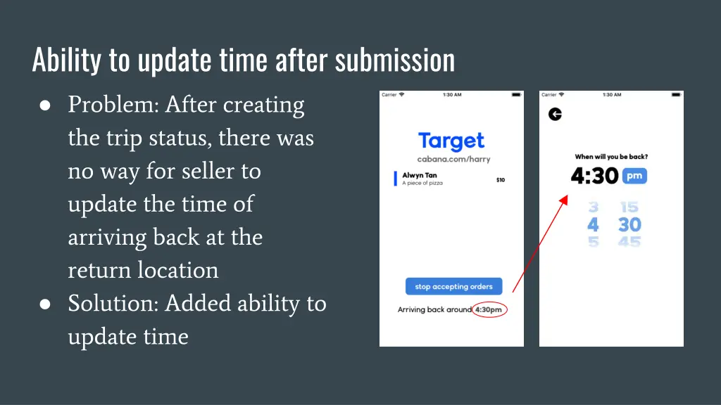 ability to update time after submission problem