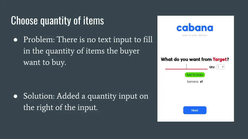choose quantity of items